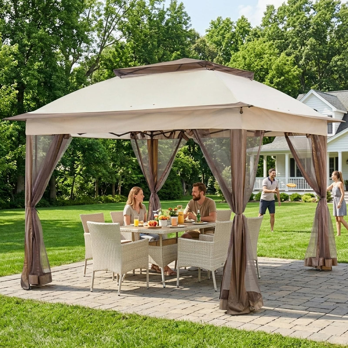 11x11 Pop Up Gazebo with Netting O48826