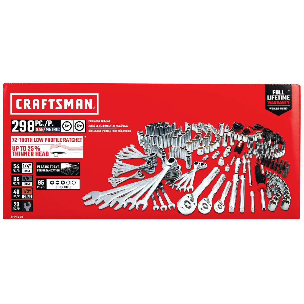 298 Piece Hand Tool and Socket Set SAE/Metric A8169