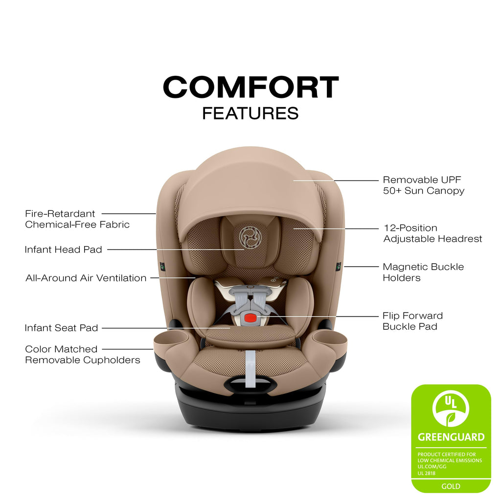 Rotating All-in-One Convertible Car Seat, Almond Beige D43120