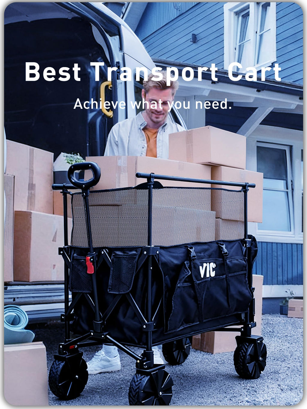 700L Double Tabletop Wagon with Big Wheel I126
