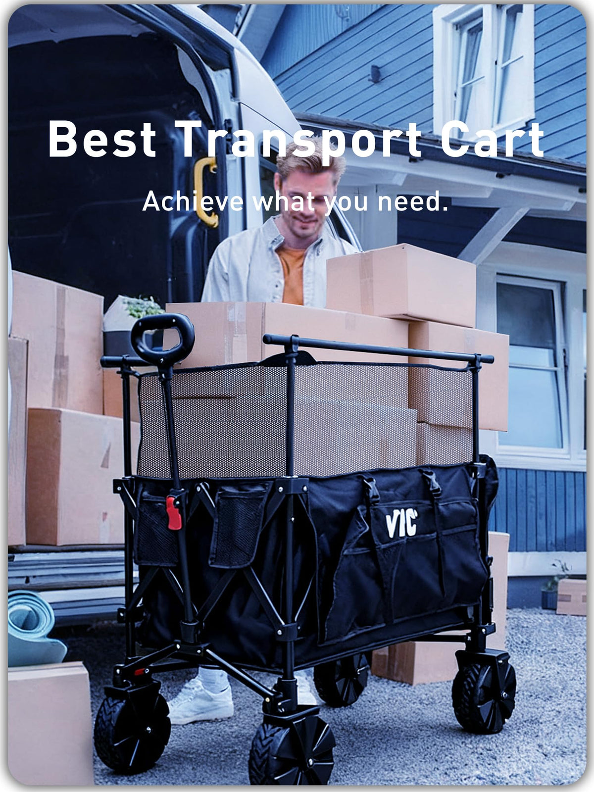 700L Double Tabletop Wagon with Big Wheel I126