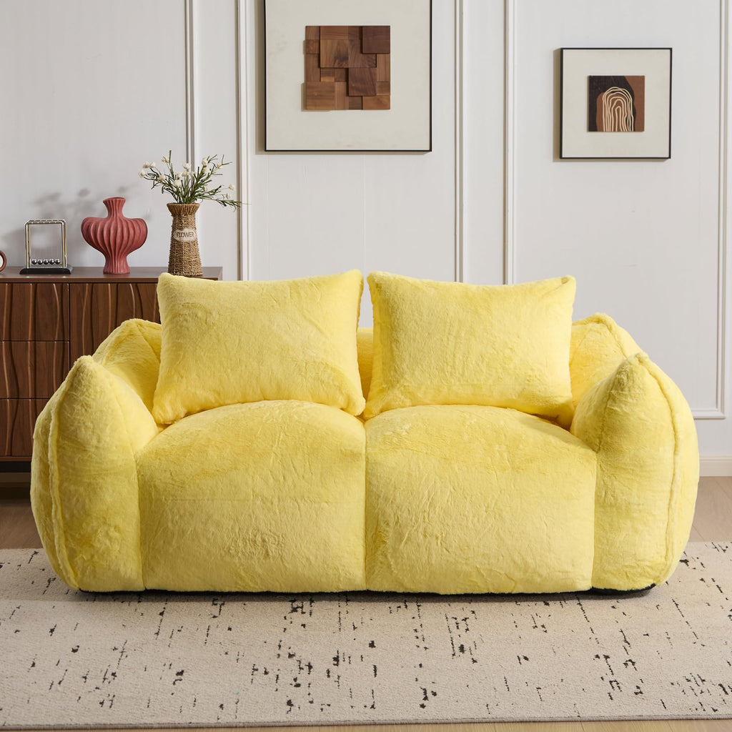 Oversized Faux Fur Memory Foam Bean Bag Chair G329
