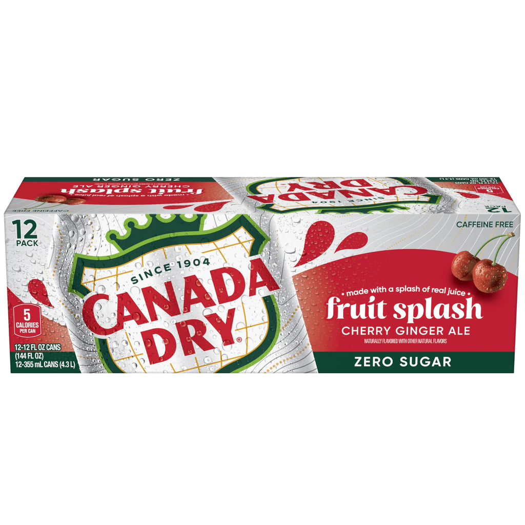 Zero Sugar Cherry Ginger Ale Soda, 12 fl. oz. Cans, 12 Pack T857095