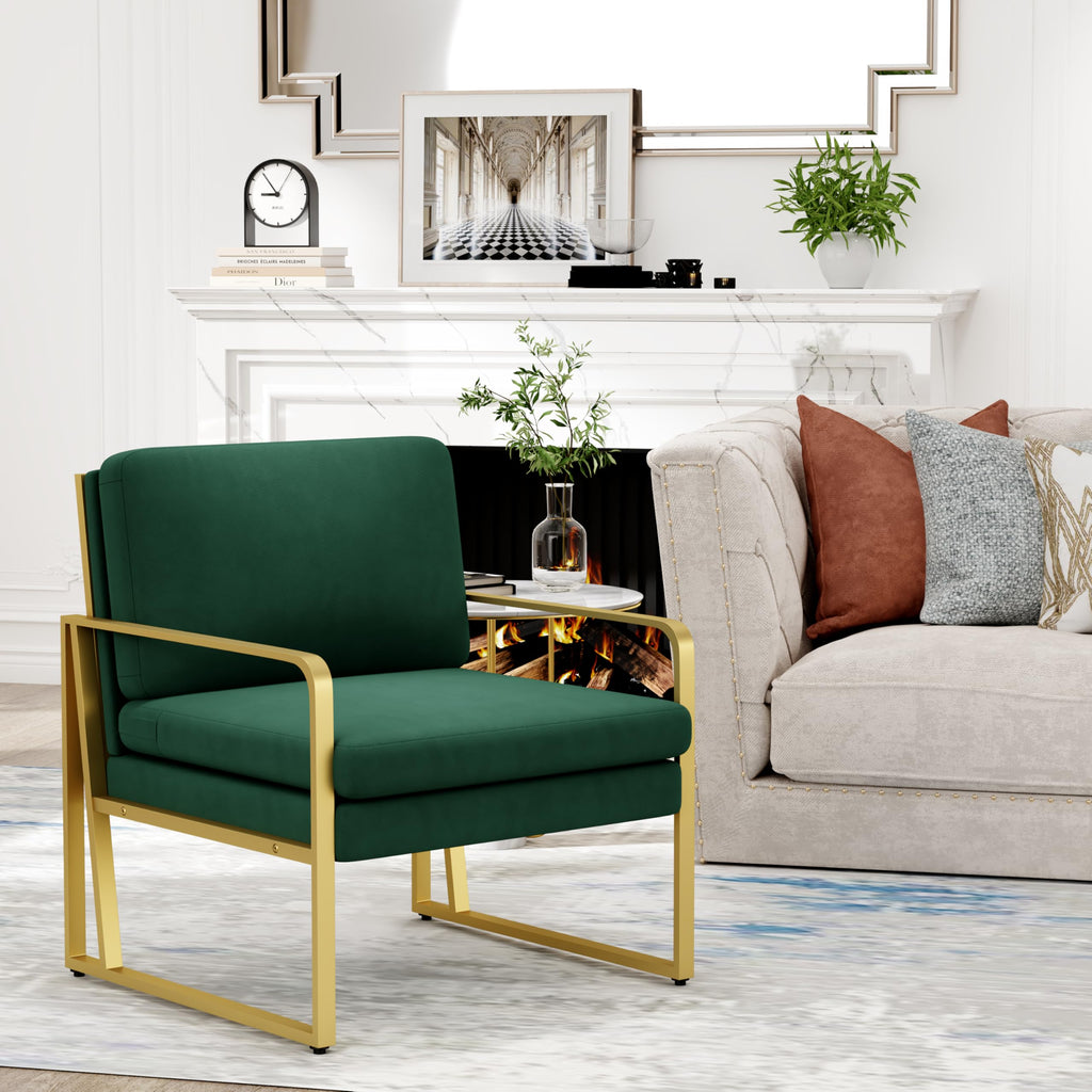 Velvet Accent Chair Set of 2 Green A41366