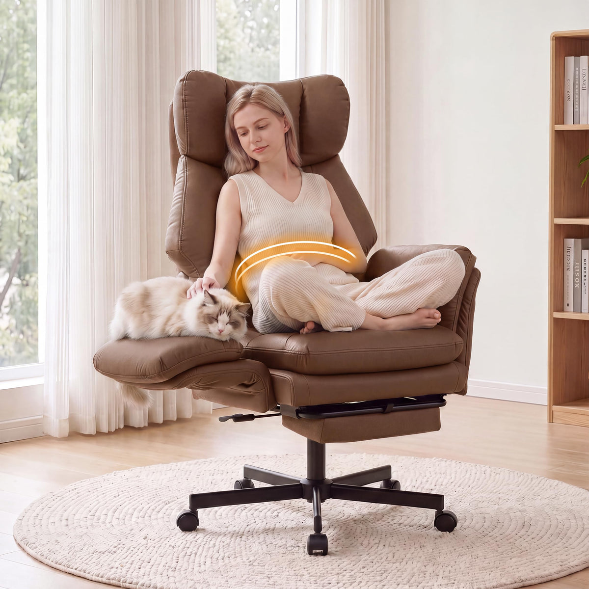 3D Kneading Massage Office Chair with Footrest U5546