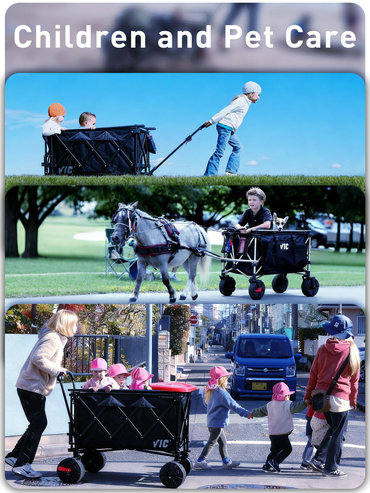 700L Double Tabletop Wagon with Big Wheel I126
