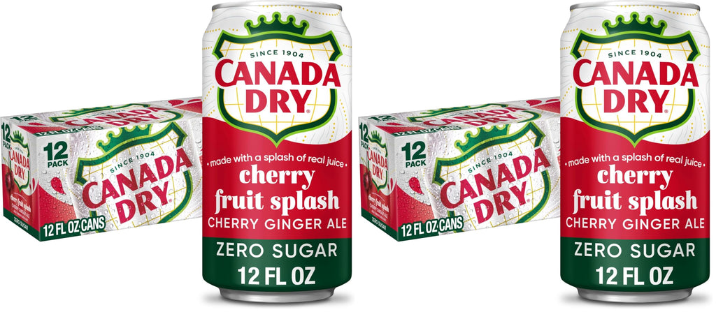 Zero Sugar Cherry Ginger Ale Soda, 12 fl. oz. Cans, 12 Pack T857095