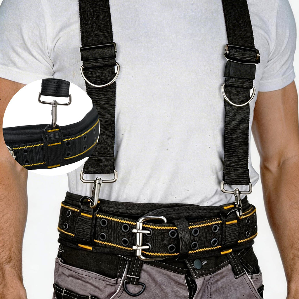 2-Inch Padded Tool Belt with 4 D-Rings Heavy Duty Double Metal Roller Buckle S572216