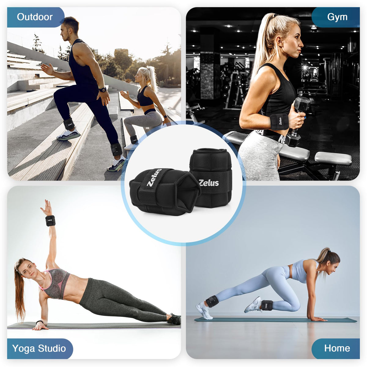 Adjustable Ankle Weights Set with Removable Sandbags N9262