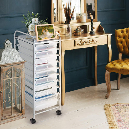 10 Drawer Multicolor Rolling Storage Cart M317348