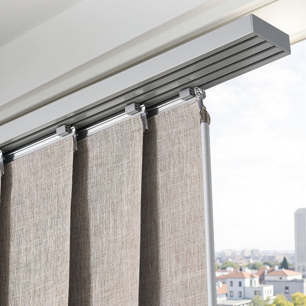 Brown Blackout Panel Track Blinds O44670