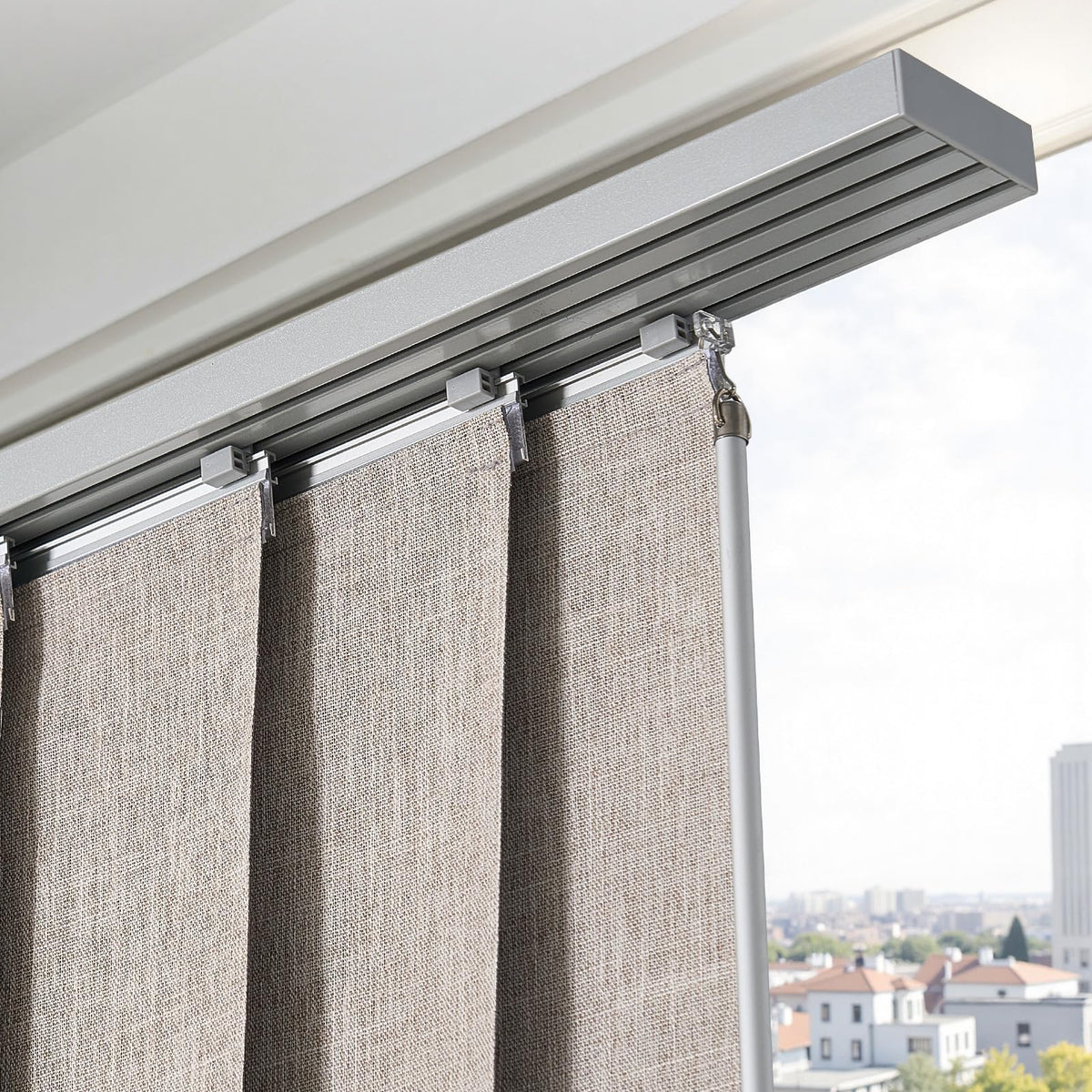 Brown Blackout Panel Track Blinds O44670