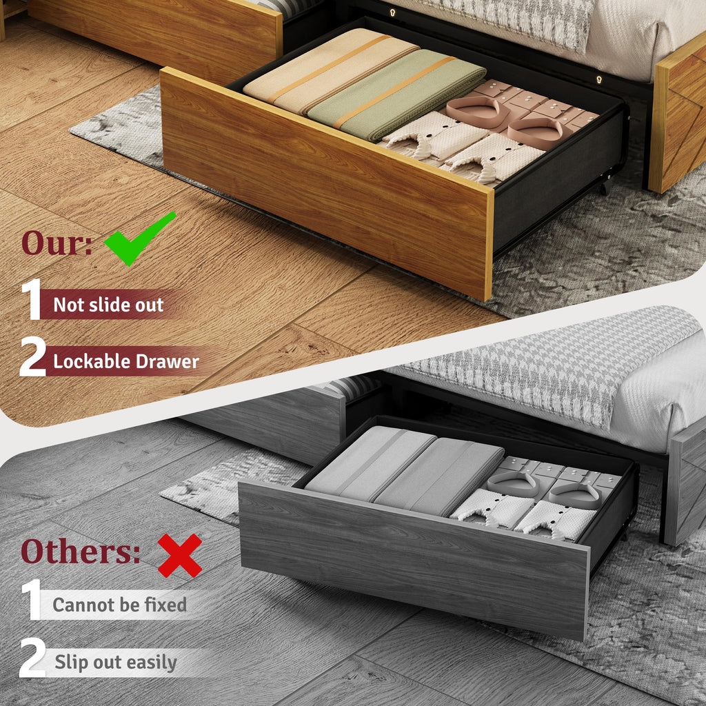 Queen Bed Frame with 4 Drawers L726