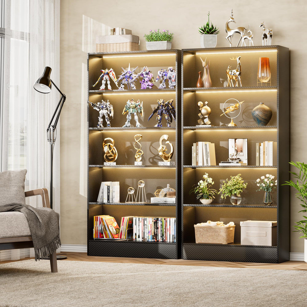 Black 5-Tier Wooden Bookshelf X972403