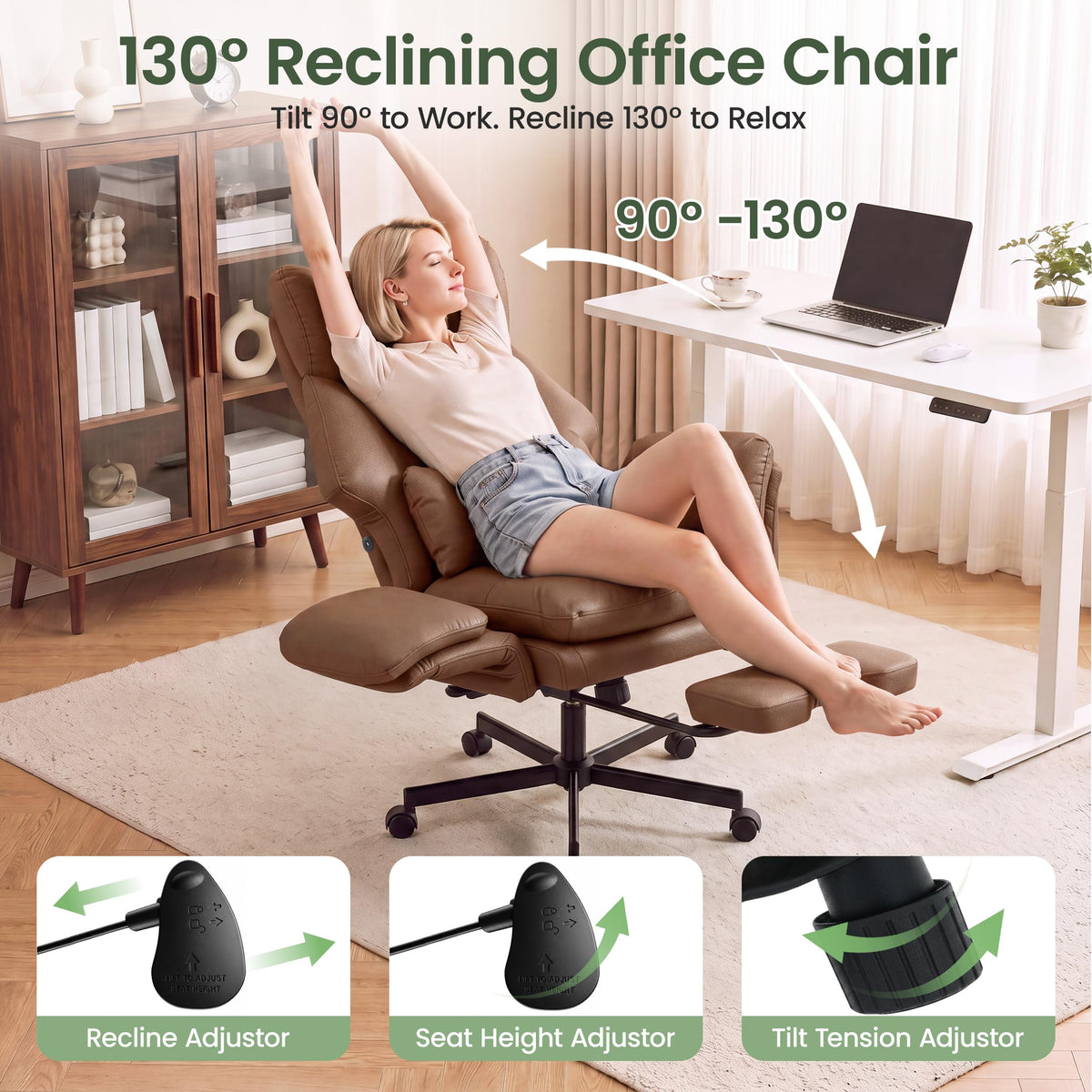 3D Kneading Massage Office Chair with Footrest U5546