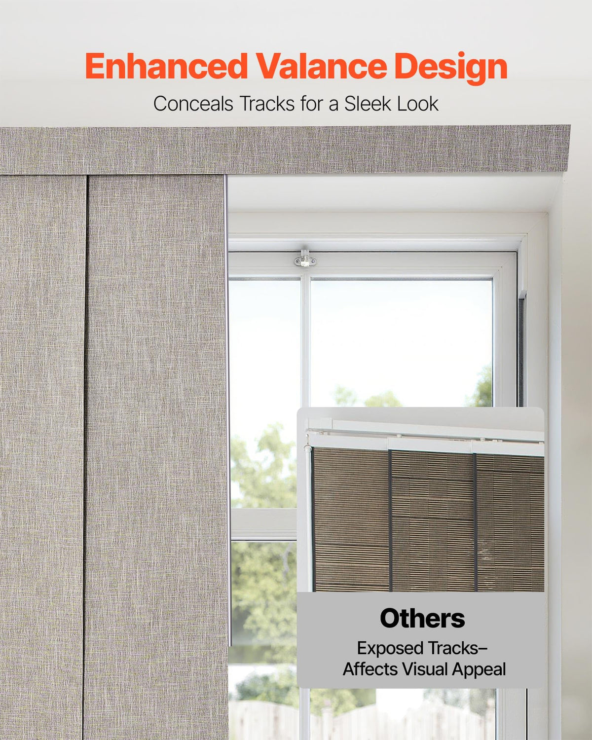 Brown Blackout Panel Track Blinds O44670