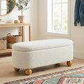 44.8" Beige Storage Ottoman Bench with Hinge C724171